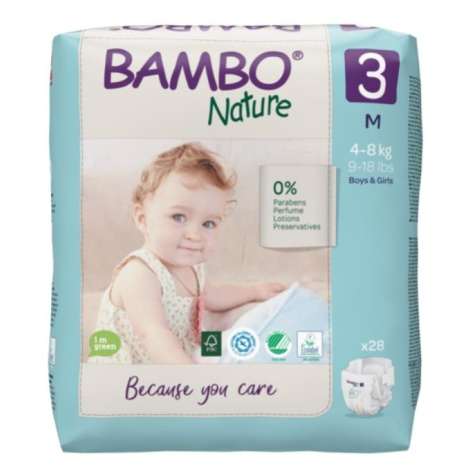 Bambo Nature 3 M 4-8 kg dětské pleny 28 ks