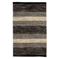 Černo-šedý bavlněný koberec Webtappeti Happy, 55 x 140 cm