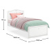Dětská postel betty 100x200cm - bílá/růžová