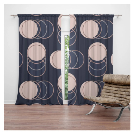 Závěs Kruhy a puntíky: 2ks 140x250cm