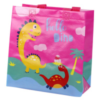 mamido Dárková taška Dinosaurus 23cm x 21,5cm x 11cm růžová