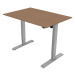 Elektricky výškově nastavitelný stůl POWERO — včetně desky, buk, šedá, 75×140 cm