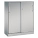 C+P Skříň s posuvnými dveřmi ASISTO, výška 1292 mm, šířka 1000 mm, bílý hliník/bílý hliník