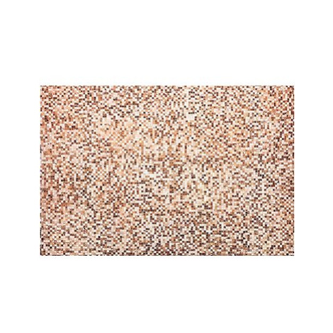 Hnědý kožený patchworkový koberec 160 x 230 cm TORUL, 200549 BELIANI