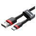 Baseus Cafule extra odolný nylonem opletený kabel USB / USB-C QC3.0 3A 1m black-red