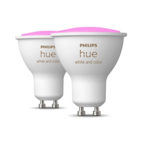 LED žárovka GU10 Philips Hue 2ks 4,3W (50W) White and Color Ambiance (2000-6500K/RGB) stmívateln