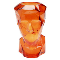 KARE Design Skleněná váza Prisma Face oranžová 30 cm