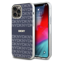 DKNY PC/TPU Repeat Pattern Tonal Stripe Magsafe kryt iPhone 12/12 Pro modrý