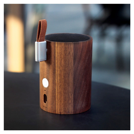 Bluetooth reproduktor se svítidlem z tmavého ořechového dřeva Gingko Drum