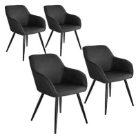 4× Židle Marilyn Stoff, antracit-černá