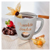 CHOCOLATE FONDUE Hrnek se 2 vidličkami - šedá