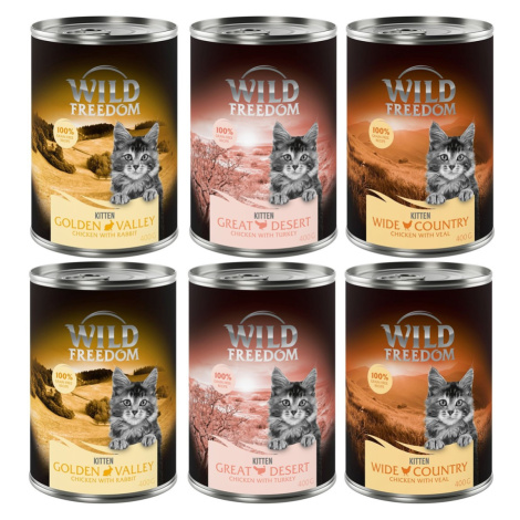 Wild Freedom Kitten 6 x 400 g - míchané balení: 2x Great Desert, 2x Wide Country, 2x Golden Vall