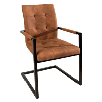 LuxD Jídelná židle vintage English hnědá s opěradlem
