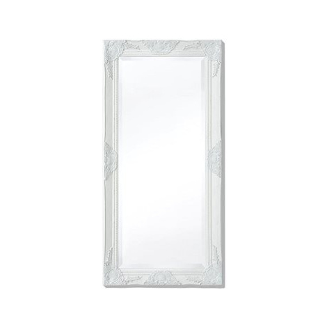 Nástěnné zrcadlo barokní styl 100x50 cm bílé SHUMEE
