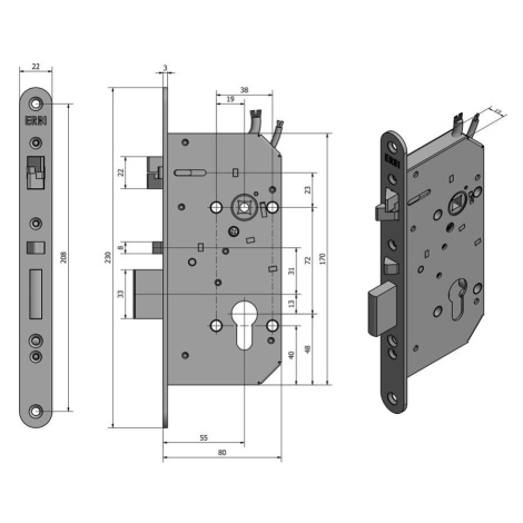 SAM EL MI B 7255 - elektromechanický samozamykací zámek