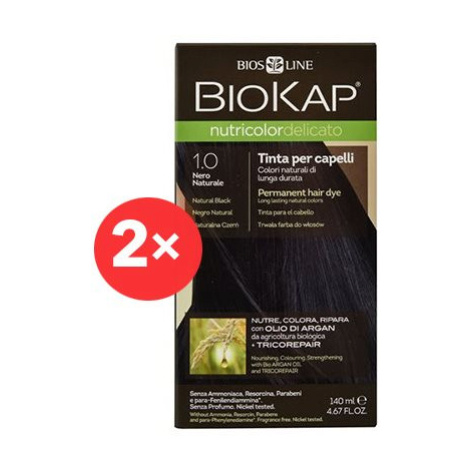 BIOKAP Nutricolor Delicato Natural Black Gentle Dye 1.00 (2× 140 ml)