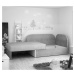 Dětská skládací postel EMILIE růžovo-šedá, 73x166 cm
