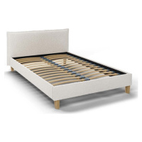 Krémová čalouněná dvoulůžková postel s roštem 140x200 cm Tina – Ropez