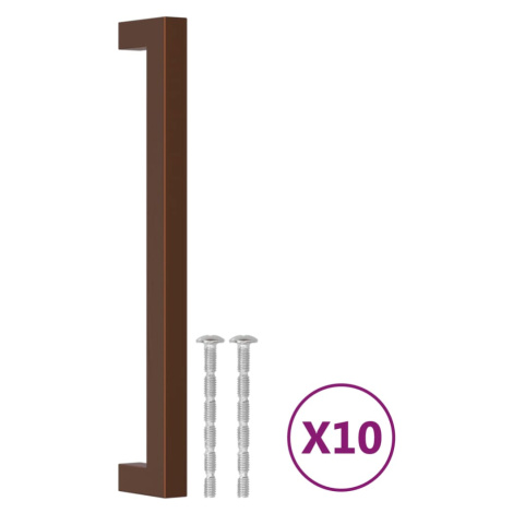 vidaXL Nábytkové úchytky 10 ks bronzové 192 mm nerezová ocel
