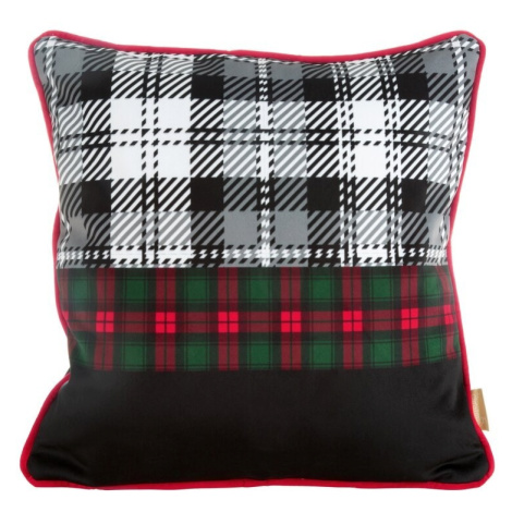 Eurofirany Vánoční povlak na polštář SANTA 45x45 cm kostkovaný vícebarevný