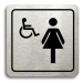 Accept Piktogram "WC ženy, invalidé" (80 × 80 mm) (stříbrná tabulka - černý tisk)