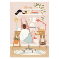 Ilustrace Home office, Petra Holikova, 26.7 × 40 cm