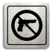 Accept Piktogram "zákaz vstupu se zbraní" (80 × 80 mm) (stříbrná tabulka - černý tisk)