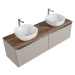 ArtCom Koupelnová skříňka s umyvadlem a deskou SANTA Fe Taupe DU160/1 | 160 cm