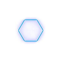 Escape6 Kompletní LED hexagonové svítidlo modré, rozměr 1 element 97 × 84 cm