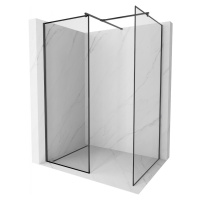 MEXEN/S Kioto Sprchová zástěna WALK-IN 120 x 110 cm, černý vzor, černá 800-120-202-70-70-110