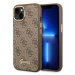 Guess GUHCP14MHG4SHW hard silikonové pouzdro iPhone 14 PLUS 6.7" brown 4G Vintage Gold Logo