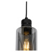 Moderní závěsné svítidlo černé s kouřovým sklem 4-světlo - Stavelot