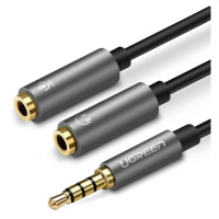 UGREEN AUX audio rozbočovač UGREEN kabel mini jack 3,5 mm (samec) na sluchátka + mikrofon (samic