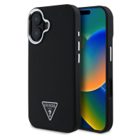 Guess PU Grained Triangle Logo kryt pro iPhone 16 černý