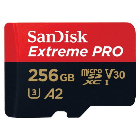 SANDISK microSDXC 256GB Extreme PRO + Rescue PRO Deluxe + SD adaptér