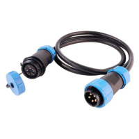 Light Impressions Deko-Light Weipu HQ 12/24/48V spojovací kabel 5-pólový kabelový systém1000 mm 