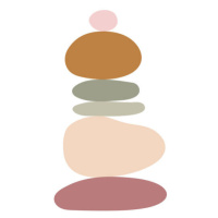 Ilustrace Zen stones simple abstract vector illustration, Olena Varavina, 40x40 cm