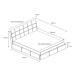 Čalouněná postel ADLO rozměr 140x200 cm Světle šedá