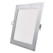 EMOS LED panel 225×225, čtvercový vestavný stříbrný, 18W neutrální bílá