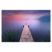 Fotografie Wooden pier. Midsummer lake at evening in Finland, Milamai, 40 × 26.7 cm