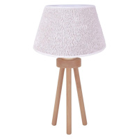 - Stolní lampa BOUCLE 1xE27/15W/230V pr. 28 cm bílá/dřevo