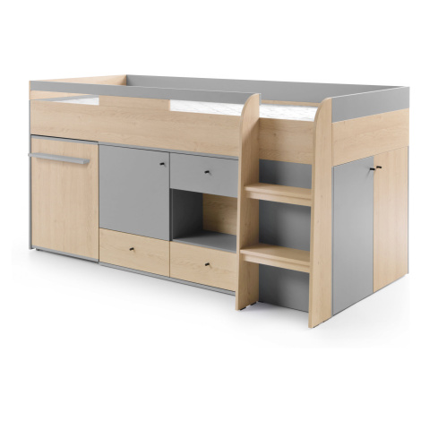 Vyvýšená postel Oro OR8 Barva korpusu + barva dveří: Šedá /Dub biscuit