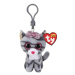 TY Beanie Boos KIKI, Clip - šedá kočka