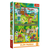 Puzzle Jurský svět Malí dinosauři 2x24 dílků