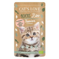 Cat's Love Bio 24 x 100 g – výhodné balení - Junior drůbeží