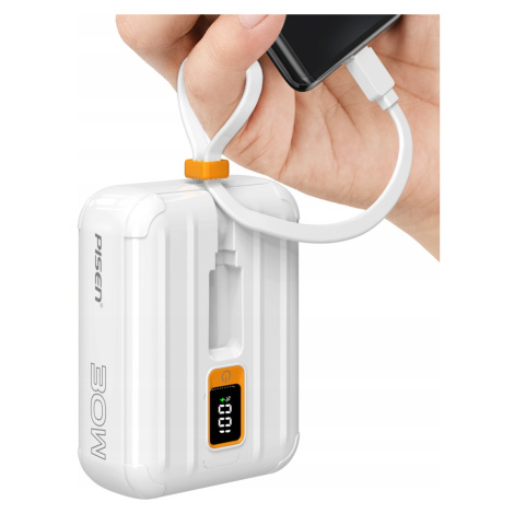 Powerbanka 10000 mAh 30W 3A Lightning Usb C 2x Kabel Pro Iphone Apple Bílá