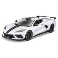 MAISTO - 2020 Chevrolet Corvette Stingray Coupe (High Wing), bílá, 1:18