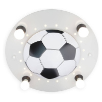 Elobra Stropní světlo Fotbal, 4 zdroje, stříbro-bílá