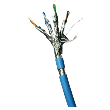 DATACOM F/FTP drát CAT6A Eca LSOH  100m, modrý