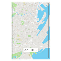 Mapa Aarhus color, (26.7 x 40 cm)